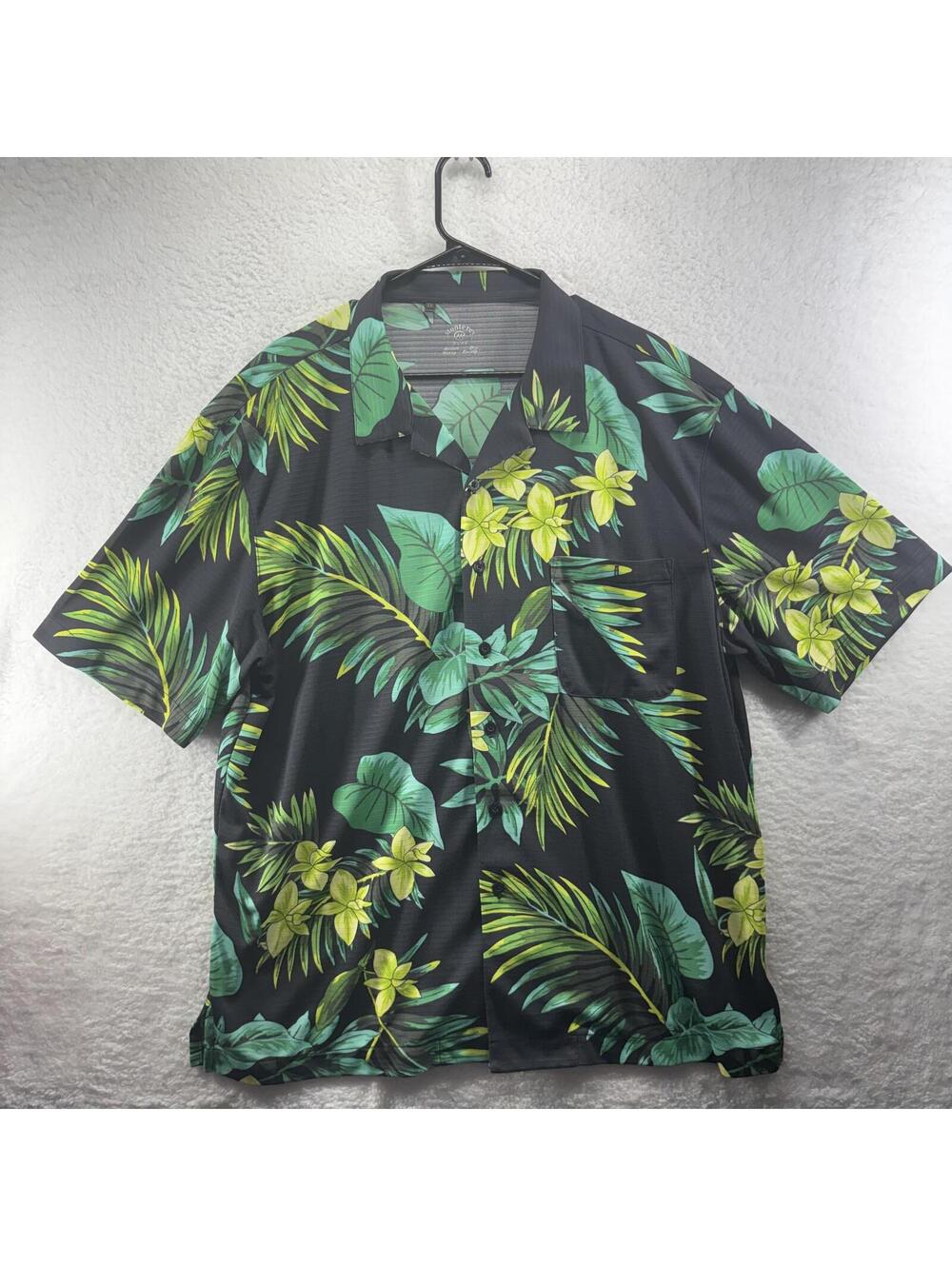 Monterey Club Hawaiian Floral Button Up Mens XXL 2XL Dry Swing Wicking Resort